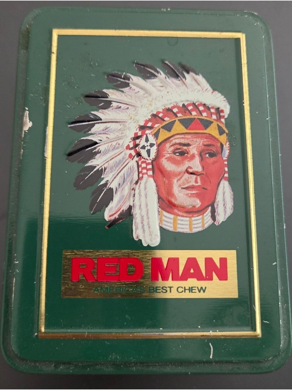 Red Man Playing Cards In Collectible Tin Double Deck Set Vintage RARE Pinkerton